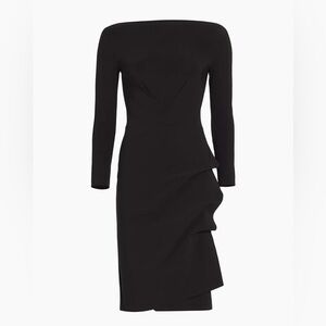 Chiara Boni Size 48 • Cassandre Wrap Effect Midi Boat Neck Dress.